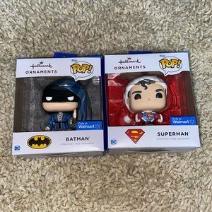 💫NWT 2021 Hallmark Funko POP Batman Ebenezer Scrooge & Superman Santa Ornaments